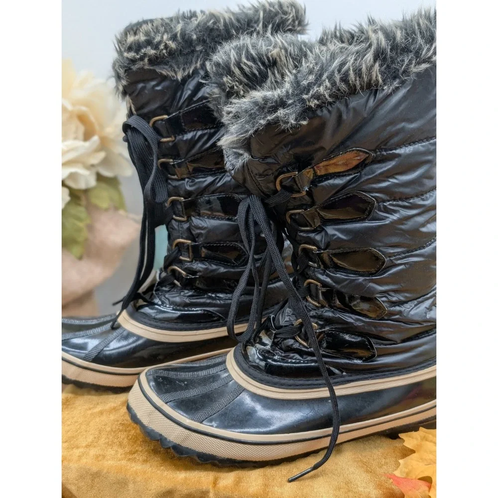 Sporto Wendy Black Winter Boots Sz 9M • Après-Ski Cozy Cabin Puffer Gorpcore